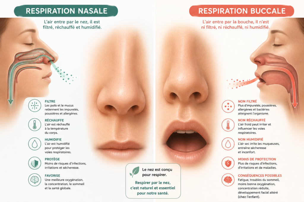 Respiration nasale - respiration buccale